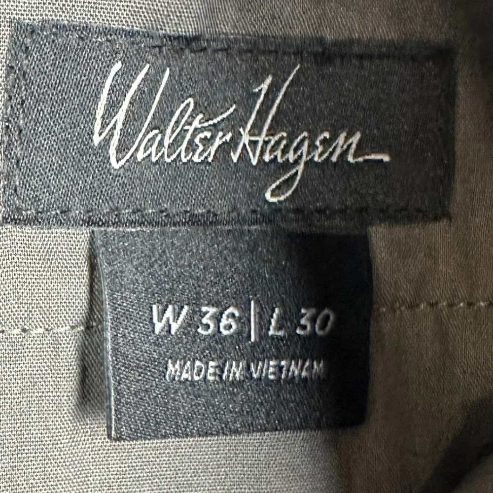 NEW Walter Hagen Pants Mens 36X30 Black Golf Dress Flat Front Straight Pockets